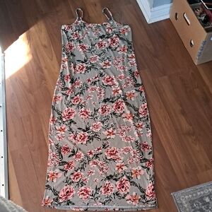 Fashion Magazine Floral Maxi Dress - Pink and Black